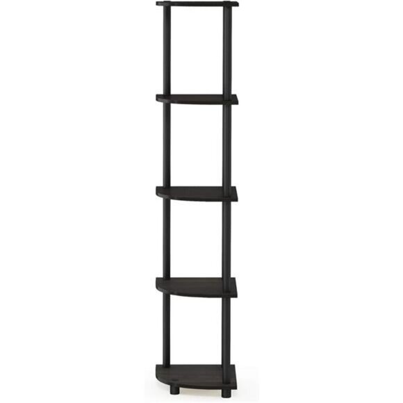 5 tier corner shelf storage unit small space display rack bookcase organizer - Picture 4 of 7